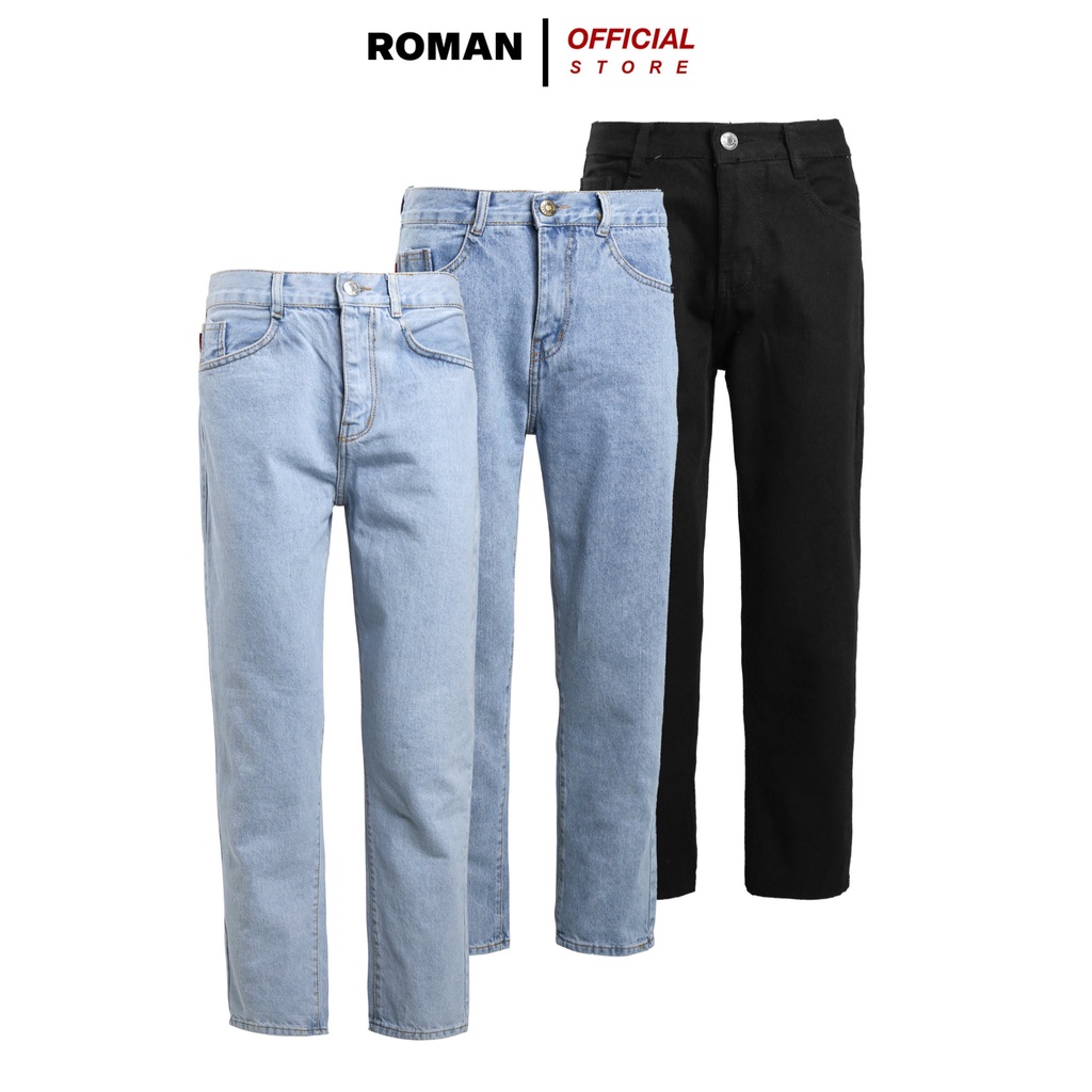 [Mã FATREND5 giảm đến 30k đơn 99k] Quần jean baggy nam ống rộng suông đứng chất bò cao cấp ROMAN QJ03 | BigBuy360 - bigbuy360.vn