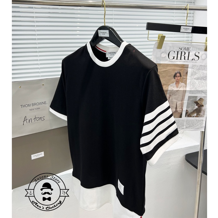 Áo Phông Thom Browne 4 Vạch Bo Gấu
