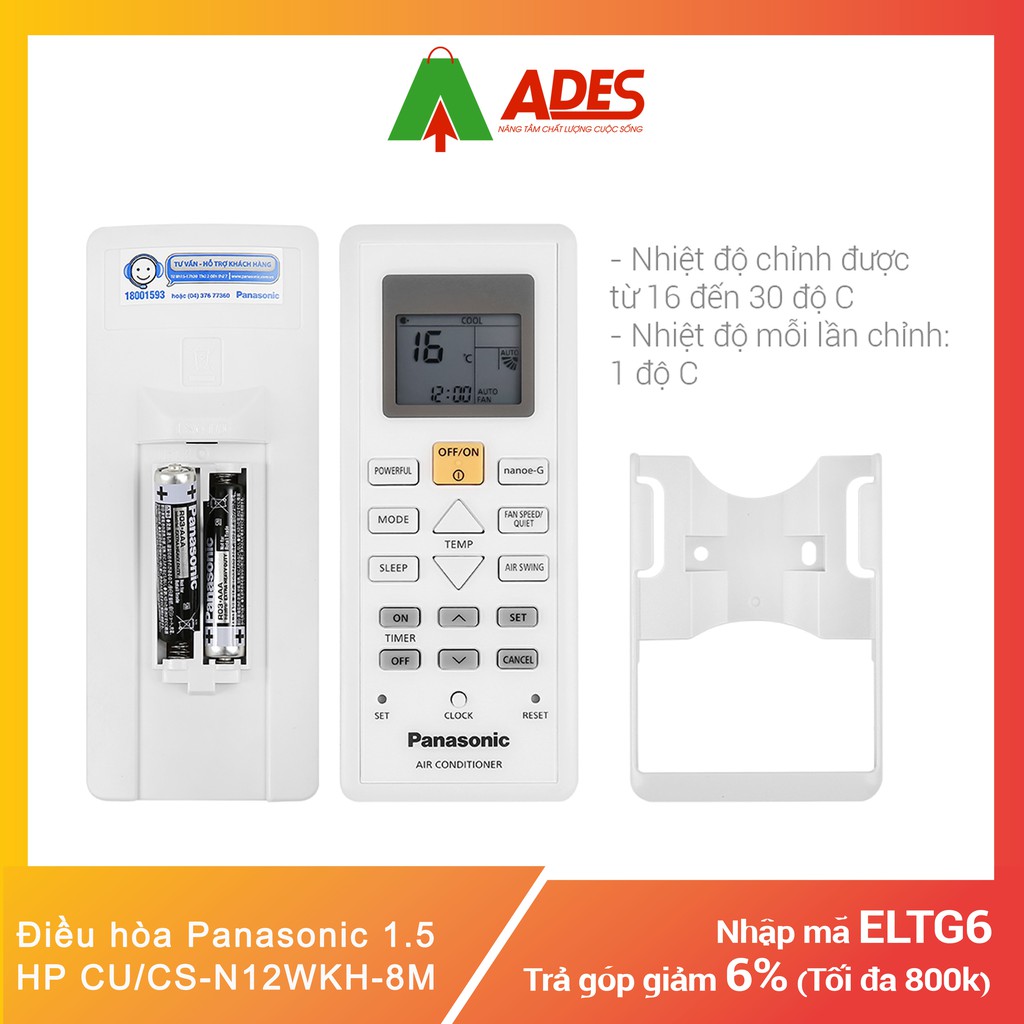 [Mã 154ELSALE2 giảm 7% đơn 300K] Điều hòa Panasonic 1.5 HP CU/CS-N12WKH-8M