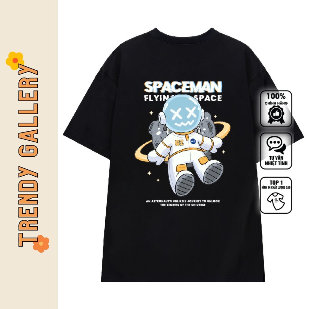 Áo Phông Nữ Form Rộng "Spaceman Flying In Space" Trendy Gallery, Áo Thun Tay Lỡ Basic Tee TV5069