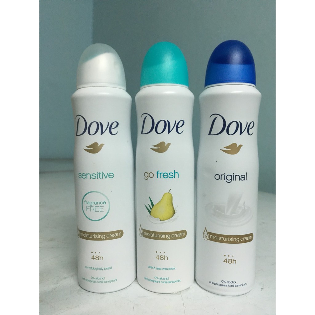 Combo 3 Chai Xịt Khử Mùi Toàn Thân Dove 150ml Châu Âu