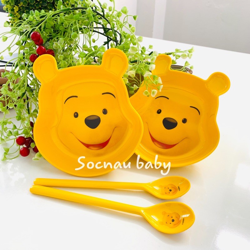 Sét bát thìa ăn dặm hình gấu Pooh Thái Lan cao cấp