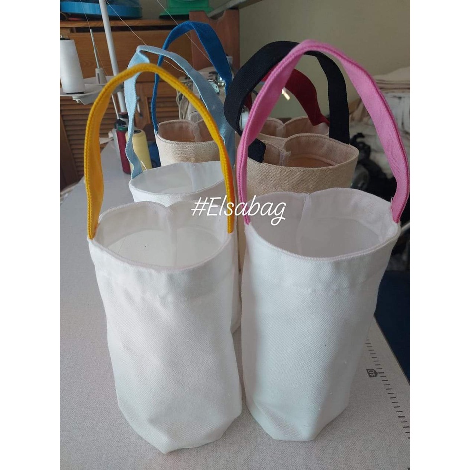 Túi đựng bình giữ nhiệt, cốc uống nước trơn không in sỉ, lẻ vải canvas/vải bố