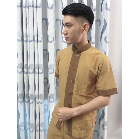 Bộ Đi Chùa Nam Cao Cấp Lịch Sự Chất Vải Dày Dặn Mềm Mịn Mặc Rất Mát Và Thoải Mái