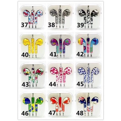 Tai Nghe Nhét Tai Jack 3.5mm Có Micro Họa Tiết Nhiều Màu Sắc Thời Trang