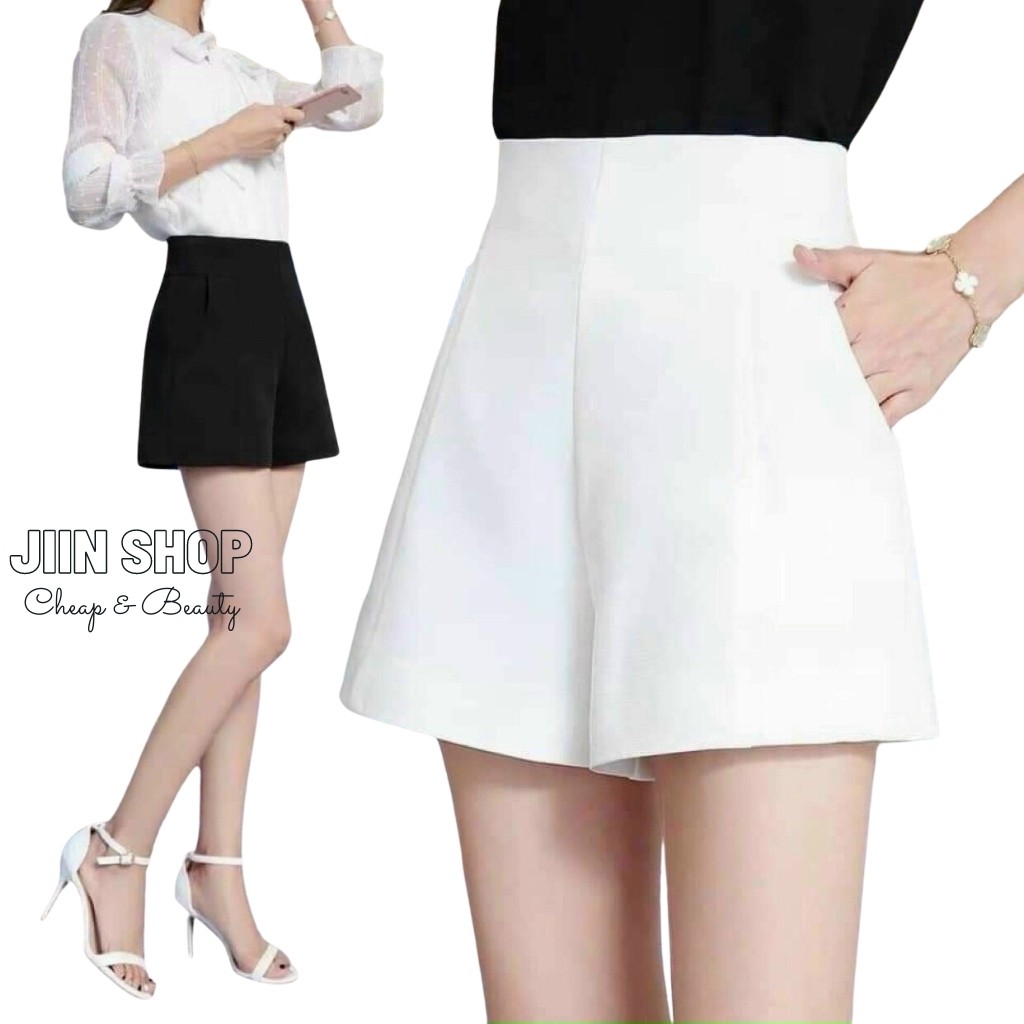 Quần sooc nữ cạp cao, kiểu dáng Hàn quốc trẻ trung by Jiin shop | BigBuy360 - bigbuy360.vn