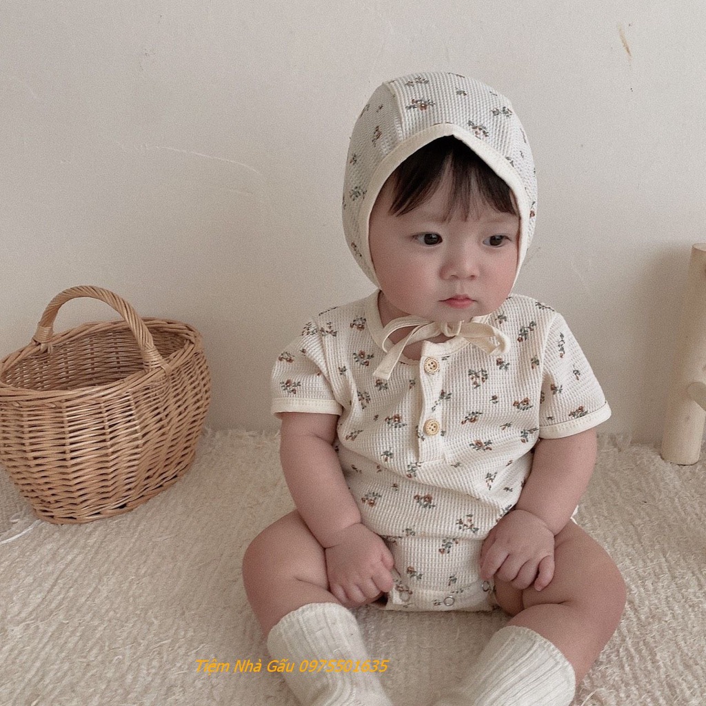 Body Hoa Nhí Cộc Tay Cotton Thông Hơi Phong Cách Hàn Quốc Cho Bé Trai/Bé Gái 4-14kg Hàng Cao Cấp