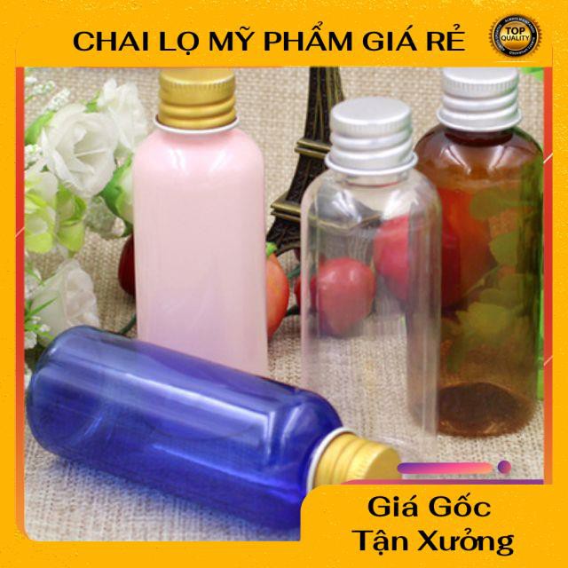 Chai Chiết Mĩ Phẩm ❤ RẺ VÔ ĐỊCH ❤ Chai nhựa pet xanh dương nắp nhôm 100ml chiết mỹ phẩm , phụ kiện du lịch