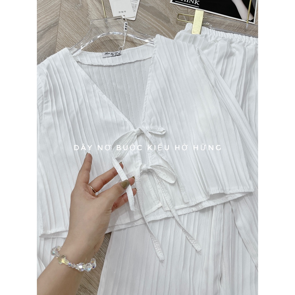 Set áo croptop thắt dây