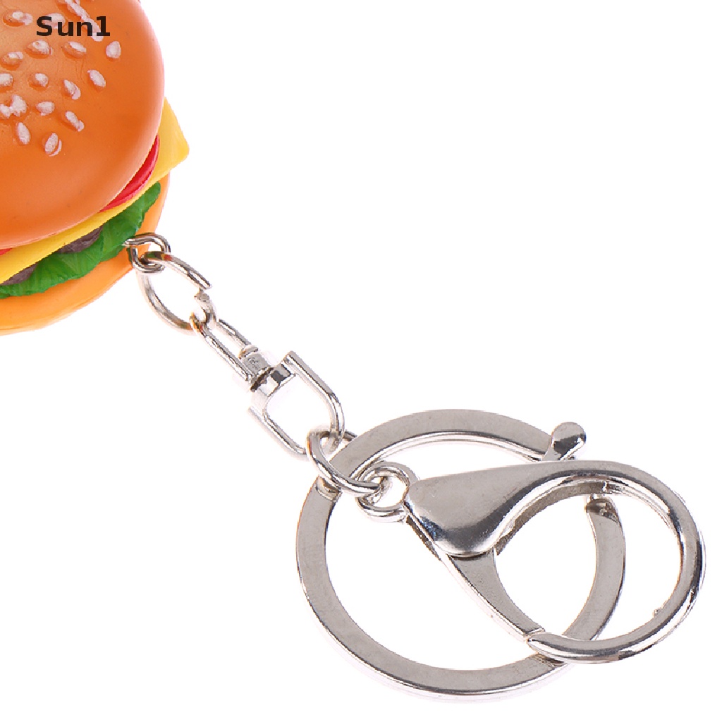 Sun1 &gt; Móc Khóa Handmade Hình Hamburger Mô Phỏng Mới