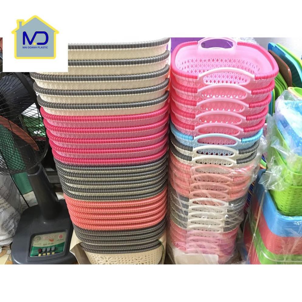 (hot) Giỏ hoa nhựa Việt Nhật có quai - Giỏ đựng đồ chơi, quần áo tiện dụng