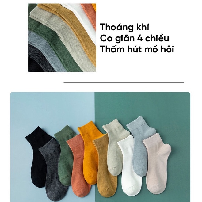 Tất cổ cao nữ nam trơn chất vải mềm dày thoáng khỉ vớ nữ nam cổ cao Unisex phong cách Hàn Quốc - Dht Shop