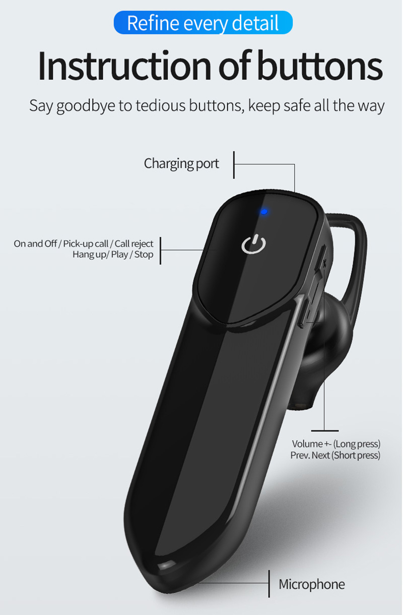 Tai Nghe Bluetooth Không Dây Mini V19 Kèm Mic