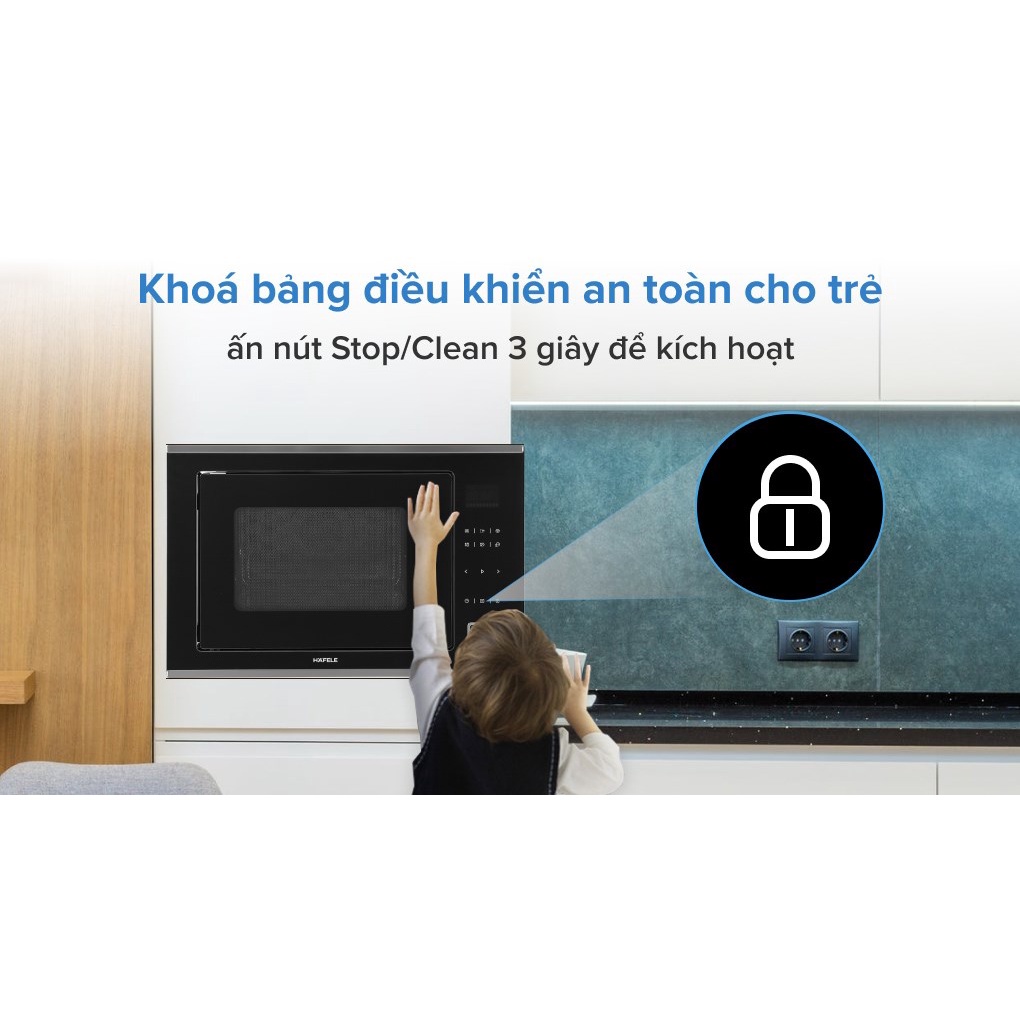 Lò vi sóng kết hợp nướng âm tủ Hafele HM-B38C 538.01.111