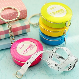 Móc khóa cuộn thước dây hình tròn 1.5m Deli