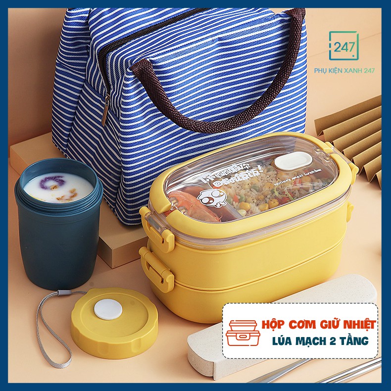 Hộp cơm văn phòng, INOX 304 cao cấp, giữ nhiệt, bảo quản thức ăn siêu tốt, 2 tầng lúa mạnh an toàn cho sức khỏe | BigBuy360 - bigbuy360.vn