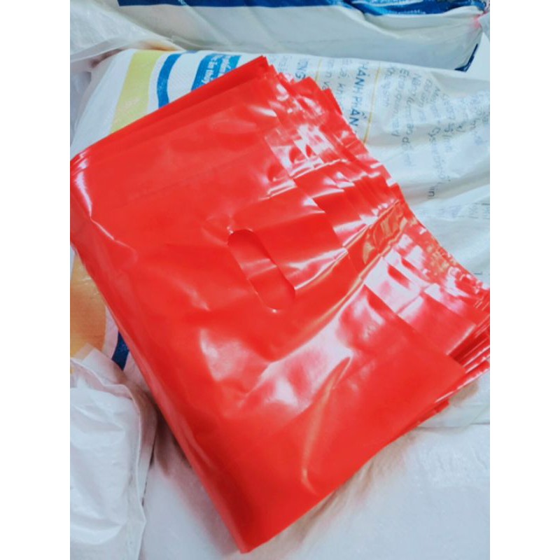  1kg túi nilong PE gói hàng đẹp , Đỏ bóng dai.