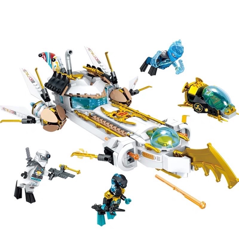 Lắp ráp Ninjago 60086 / 61110 / MG861 Chiến hạm Hydro Bounty 1.211 pcs / 611pcs / 607pcs