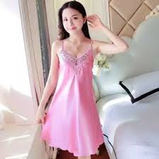 Váy Ngủ Lụa Thái Ren Ngực Chân Lượn Sóng