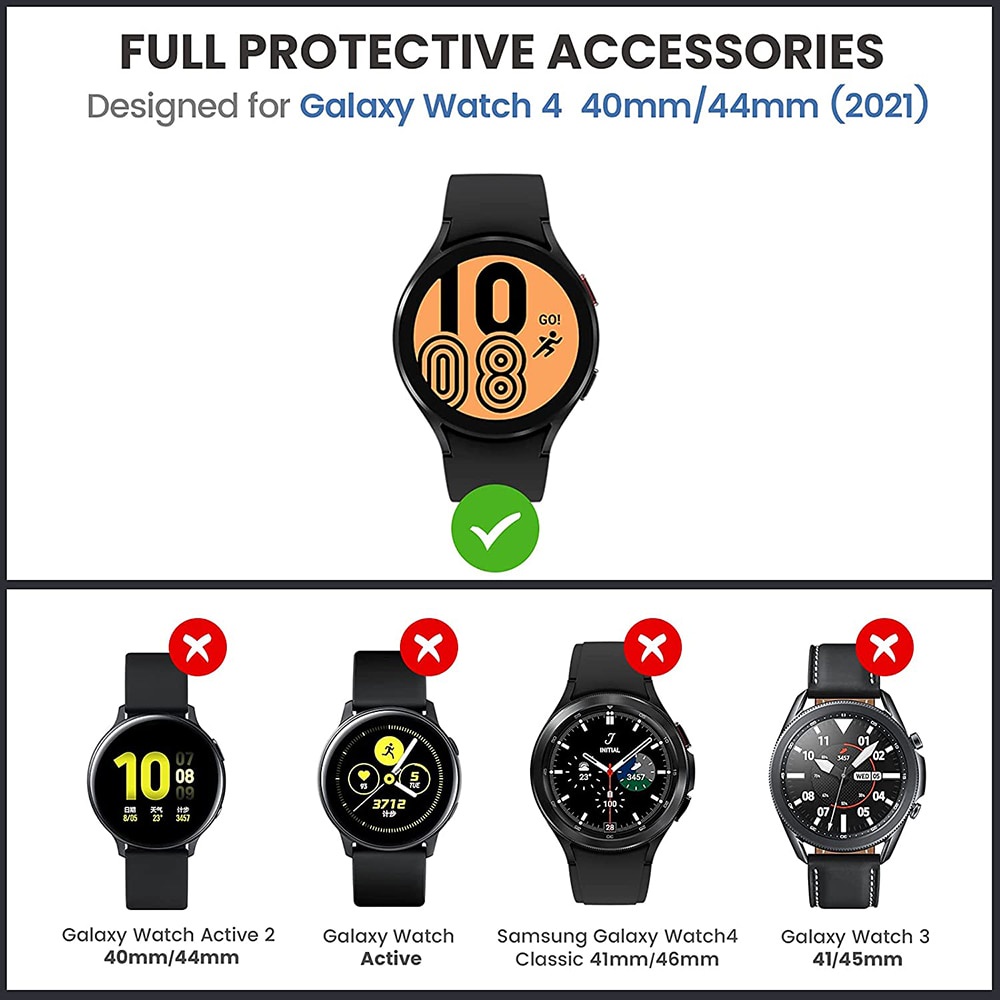 Ốp Bảo Vệ Mặt Đồng Hồ Thông Minh Bằng Pc + Kính Cường Lực Chống Va Đập Cho Samsung Galaxy Watch 4 44mm 40mm Galaxy Watch4