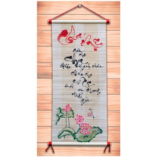 Mành thư pháp vẽ tay chữ CHA MẸ