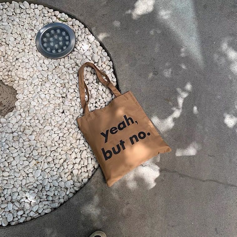 Túi Xách Tote Vải Canvas Cỡ Lớn In Chữ Dễ Thương