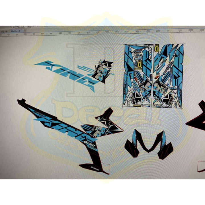 ( Quí khách vui lòng mang ra tiệm cho thợ dán ) Tem satria fi king drag