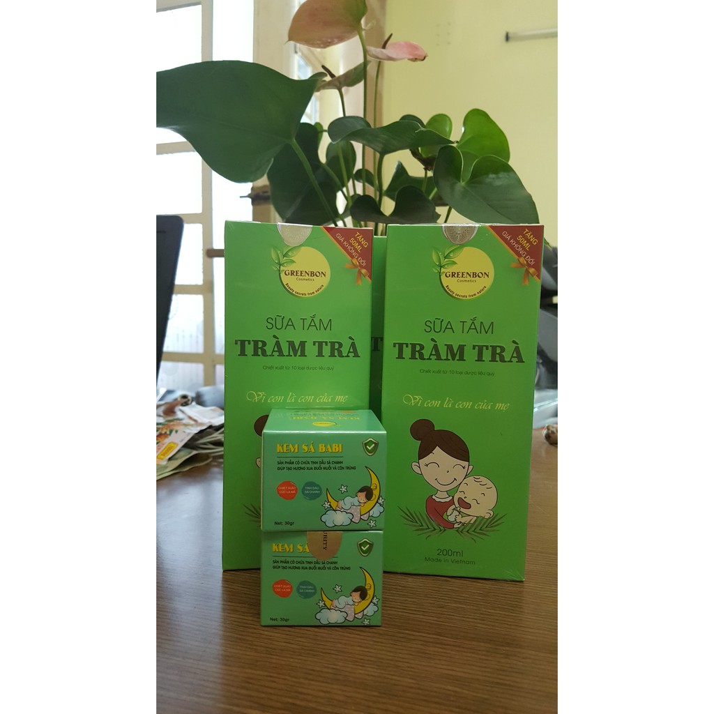 [Hàng chính hãng] Sữa tắm gội tràm trà Greenbon