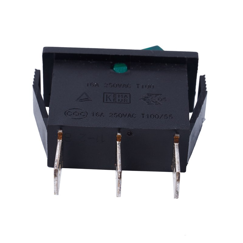 Set 10 công tắc đèn RK1-11 3 chân màu xanh lá / đen tiện dụng