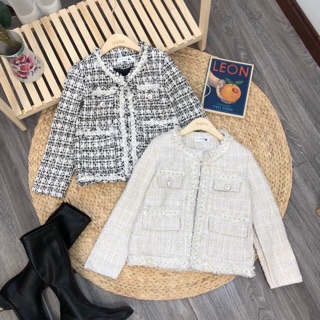 Áo dạ tweed ngọc hàng có sẵn
