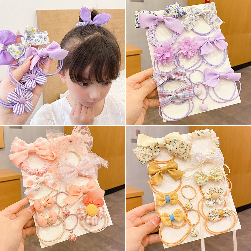 Dây Cột Tóc Thắt Nơ Không Đau Dễ Thương Cho Bé Gái