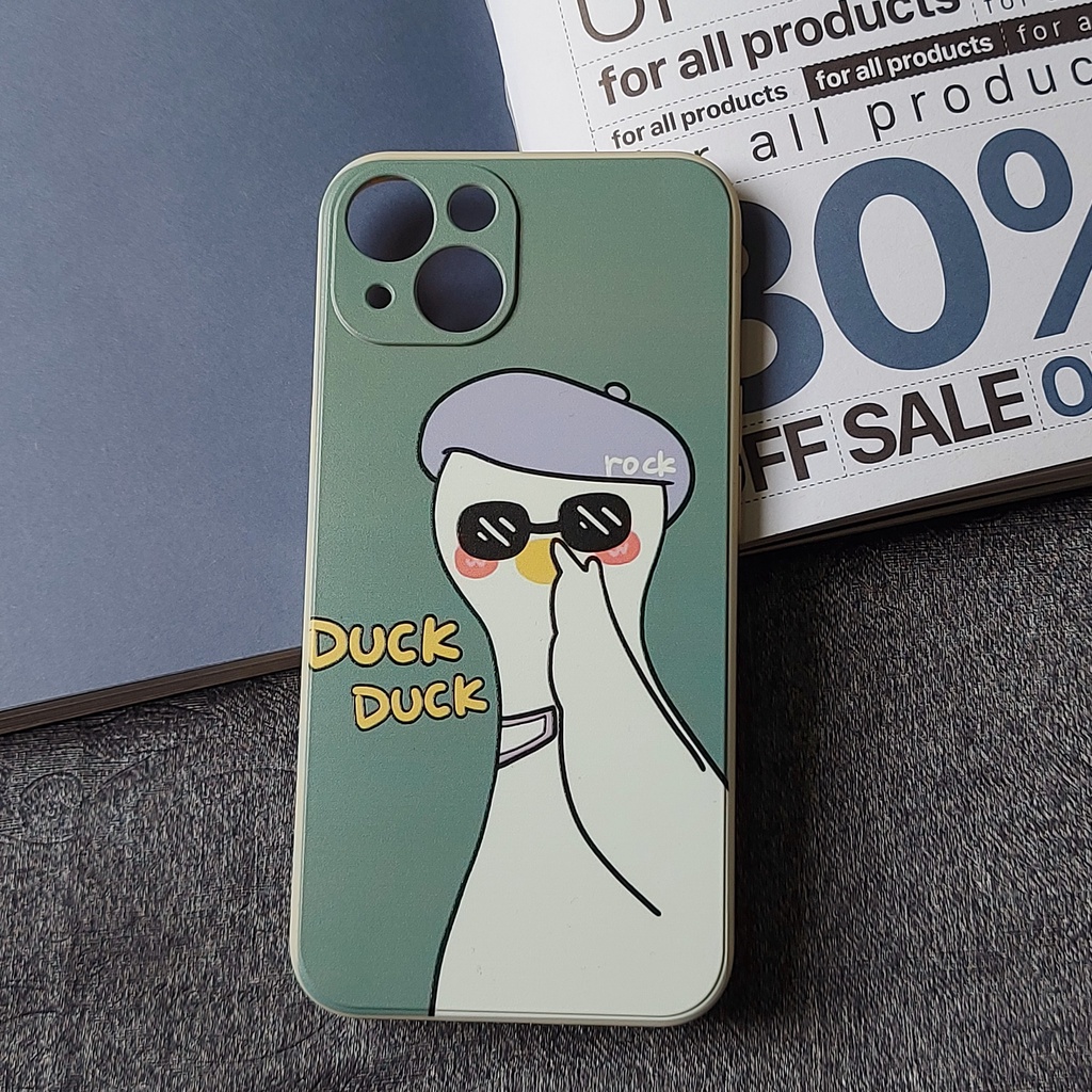 Ốp lưng Iphone viền vuông vịt hiphop xanh lá cây 7plus/8/8plus/x/xr/xs/11/12/13/pro/max/plus/promax - Tomax Case