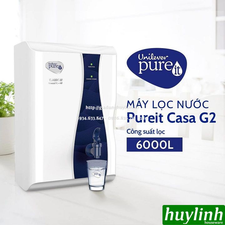 [Mã ELHAMS5 giảm 6% đơn 300K] Máy lọc nước Unilever Pureit Casa G2 (RO + MF) - 6000 lít