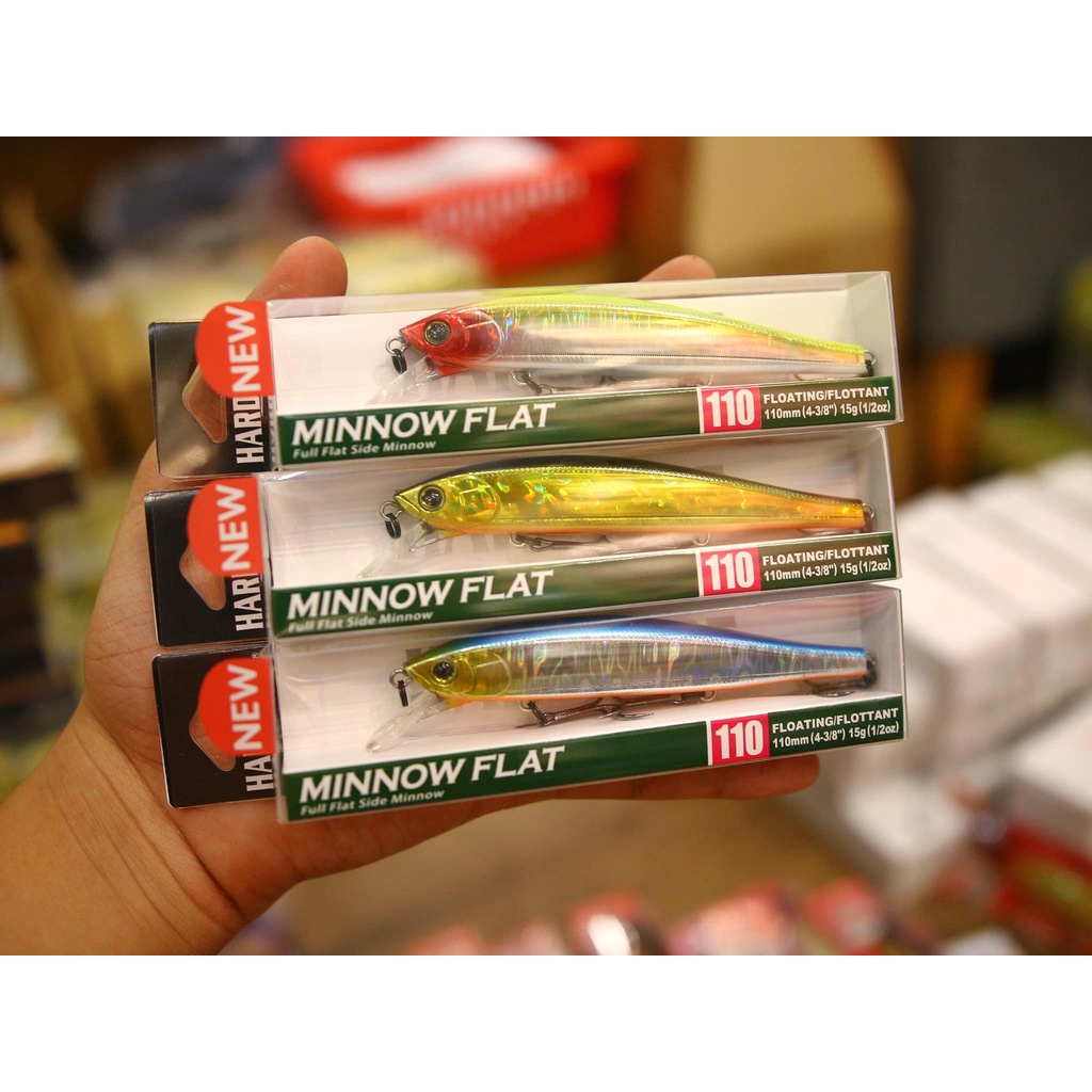 Mồi Giả Câu Lure DUEL Hardcore Minnow Flat 110 Mồi Giả Câu Cá DUEL Hàng Chính Hãng JAPAN