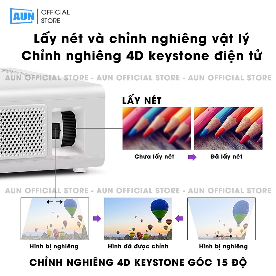 Máy chiếu Aun Akey7 fullHD độ sáng cao