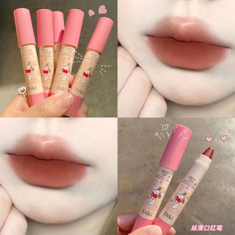 [Hàng mới về] Son môi DIKI hình bút chì màu lì lâu trôi không thấm nước in hình chú cún đáng yêu