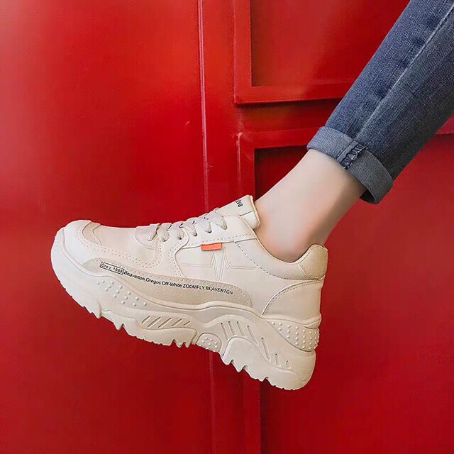 Giày Thể Thao Nữ ❤️ FREESHIP ❤️ Giầy Sneakers Độn Đế 5cm Màu Trắng Chống Đau Chân Khi Vận Động 3 Màu Siêu Đỉnh