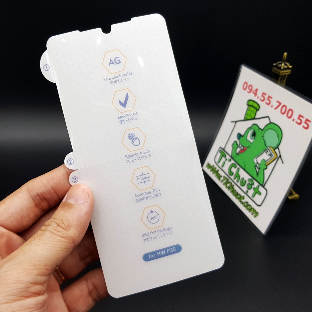 [Mặt Trước] Dán CL Dẻo PPF Huawei P30 Cường Lực Chống Vân Tay