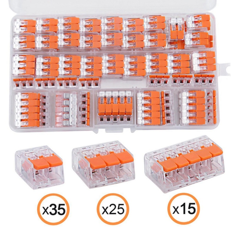 Set 75 Đầu Nối Dây Điện 2 Cổng 3 Cổng 5 Cổng Mini Tiện Dụng