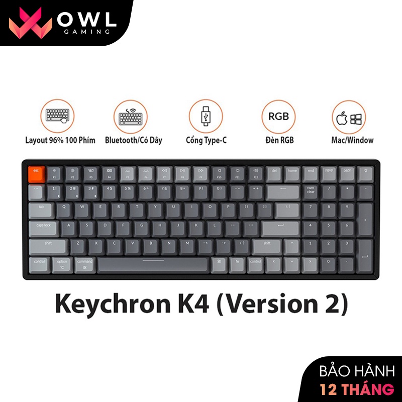 Bàn phím cơ Keychron K4 V2 (Hàng chính hãng)