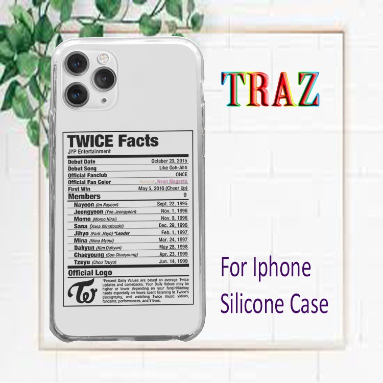 Ốp IP Silicone dẻo thông tin nhóm TWICE hàn quốc chan chứa đệ nhất HQUPOD0247