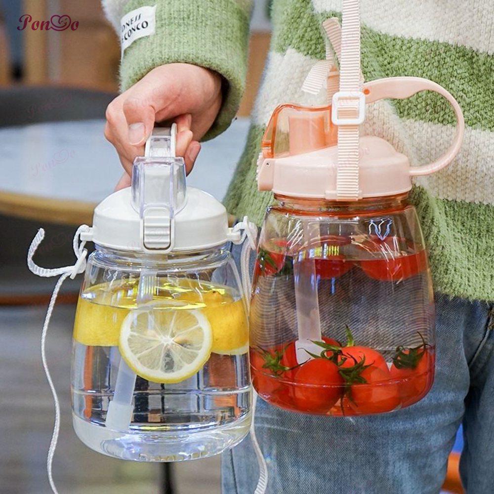 Bình nước có ống hút kiểu dáng dễ thương sử dụng tiện lợi