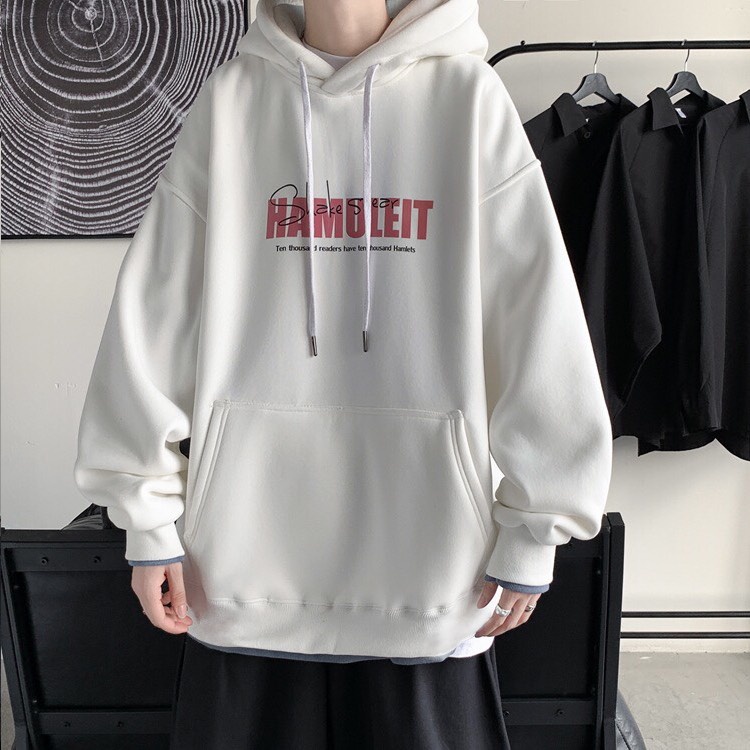 Áo khoác nỉ bông cotton dày mịn - hoodie form rộng unisex hamuleit - 2N Unisex