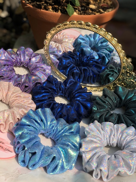 Đồ buộc tóc scrunchies hologram nhiều màu✨