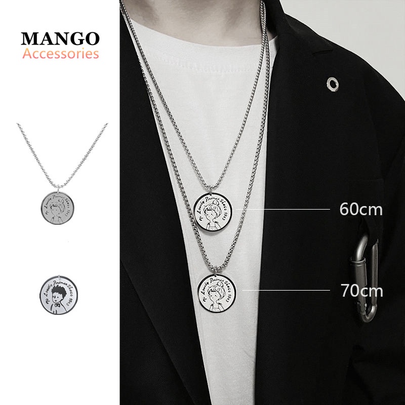 Dây Chuyền Mặt Tròn Họa Tiết Hoàng Tử Bé Phong Cách Hip Hop Dành Cho Cặp Đôi R62