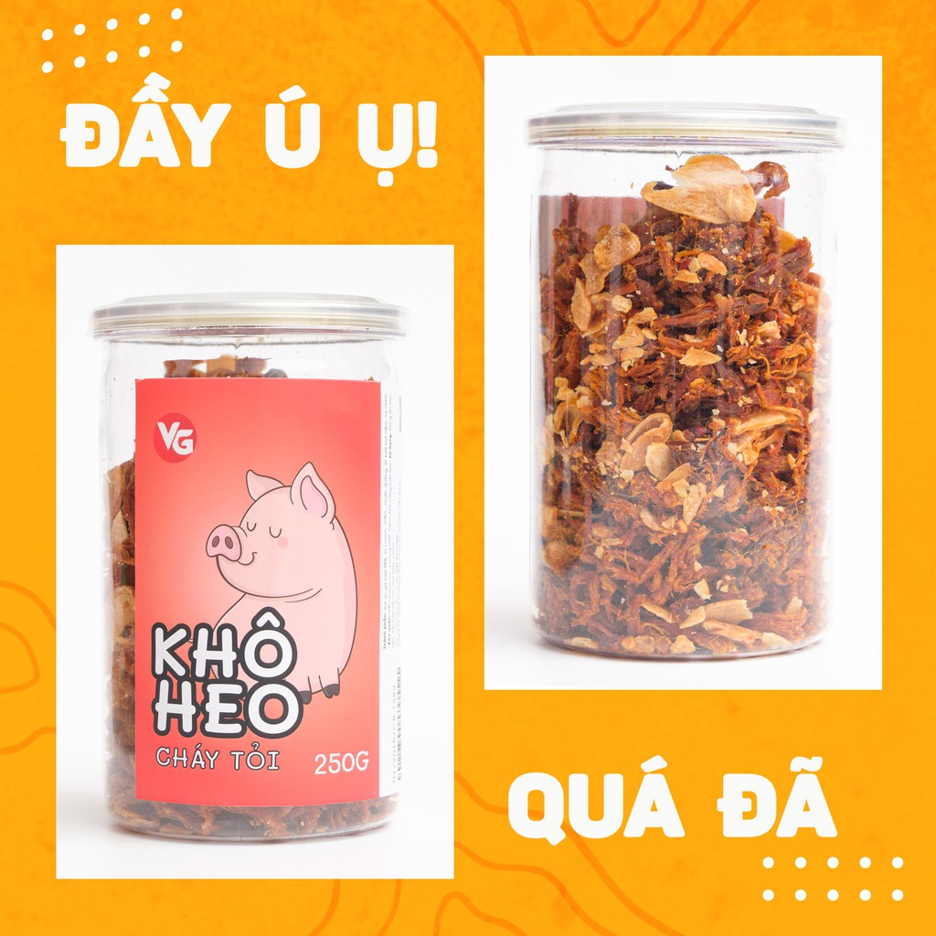Khô heo cháy tỏi VIETGOURMET thịt heo khô cháy tỏi vị dai ngon, đảm bảo vệ sinh an toàn thực phẩm
