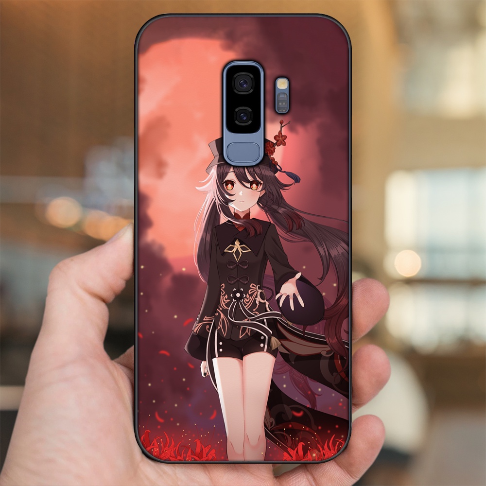 Ốp lưng Samsung S9 Plus viền đen in hình Hutao Genshin Impact