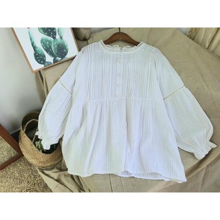 [Áo bầu công sở]Áo babydoll trắng
