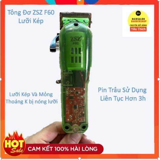 Tông đơ cắt tóc ZSZ F60 lưỡi kép thép thoáng và mỏng