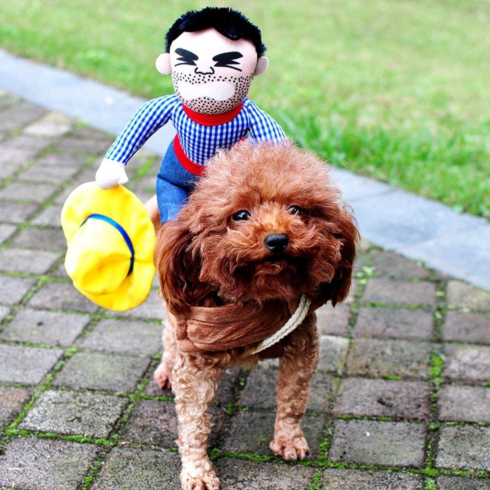 Trang Phục Hóa Trang Cao Bồi / Cưỡi Chó Kèm Búp Bê Trang Trí Halloween Chất Lượng Cao Cho Cún Cưng